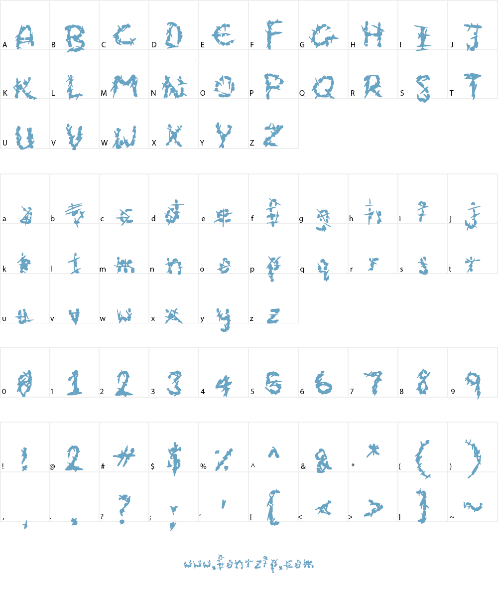 Eroded Strikethrough Font Character